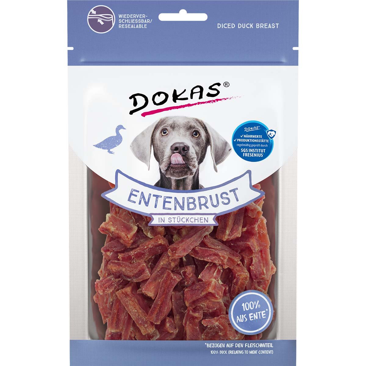 Dokas Hundesnack Entenbrust in Stückchen 3x70g