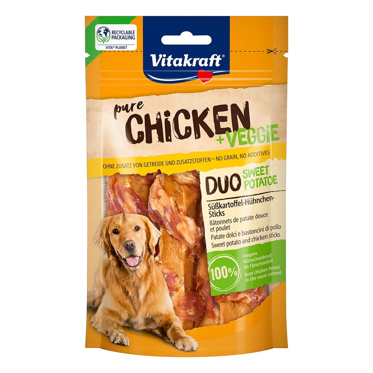Vitakraft Chicken+ Veggie Süßkartoffel-Hühnchen-Sticks 10x 80g