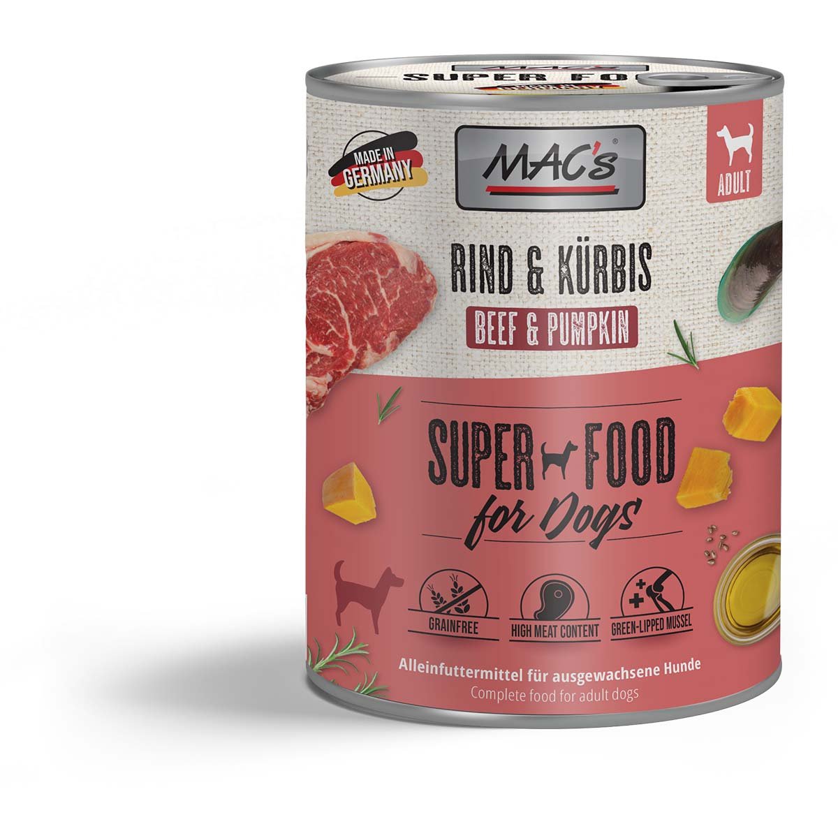 MAC's Dog Rind und Kürbis 12x800g