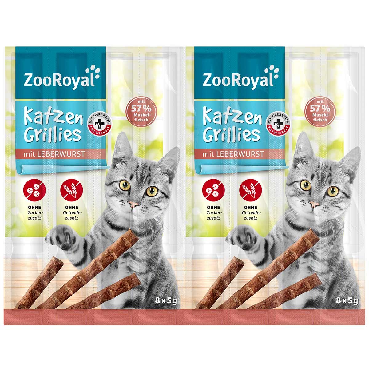 ZooRoyal Katzen-Grillies mit Leberwurst 40x5 g