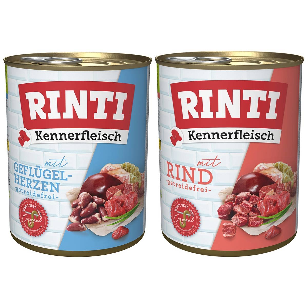 Rinti Kennerfleisch Mix Rind und Geflügelherzen 24x800g