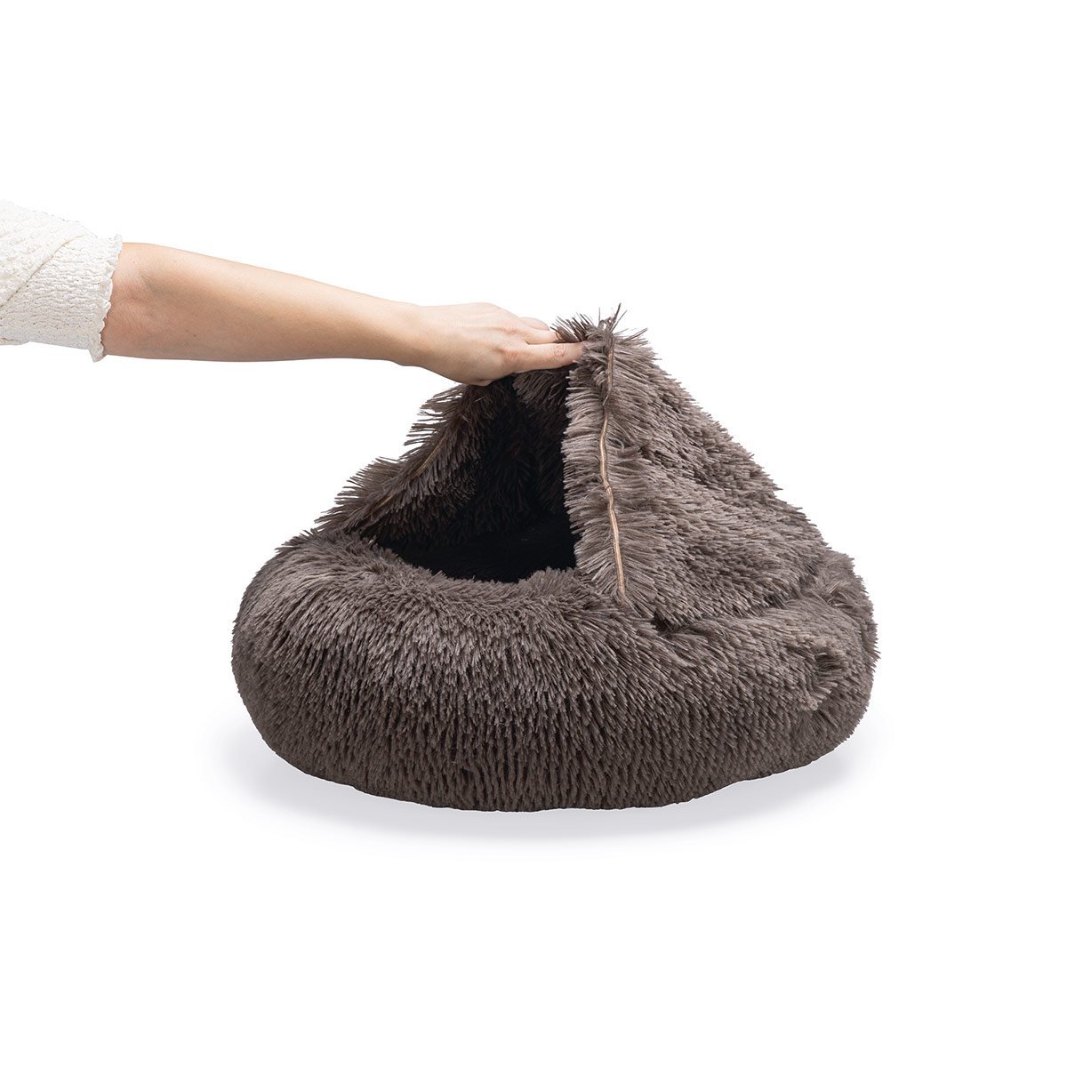 Beeztees Yala Hundebett Braun Plüsch Ø 50 cm