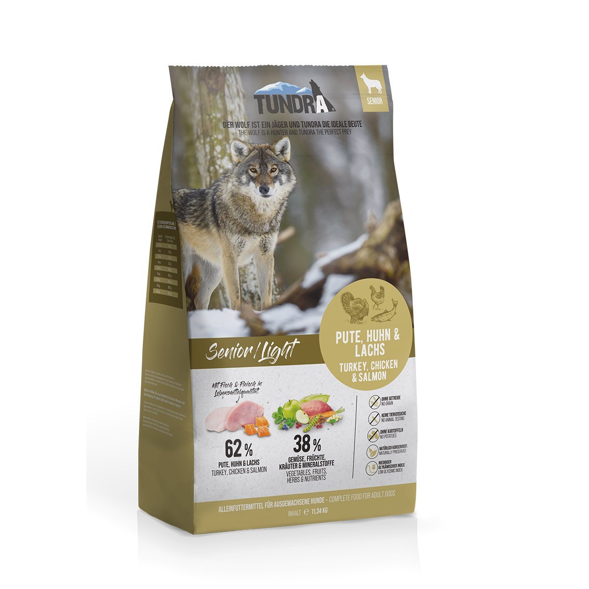 Tundra Dog Senior/Light Pute, Huhn und Lachs 11,34kg