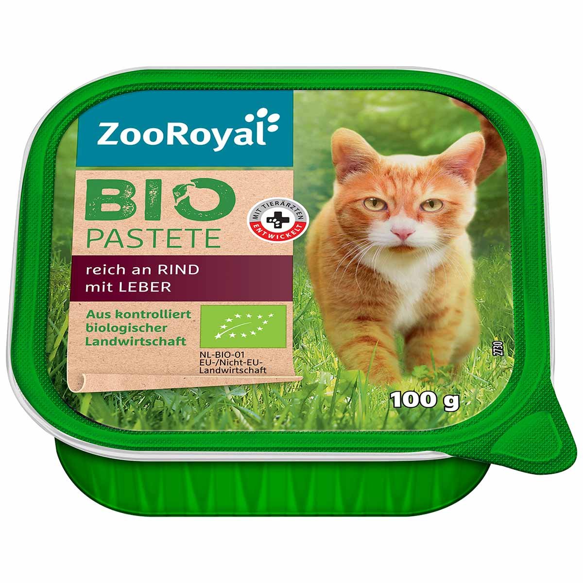 ZooRoyal Bio Pastete reich an Rind mit Leber 16x100g