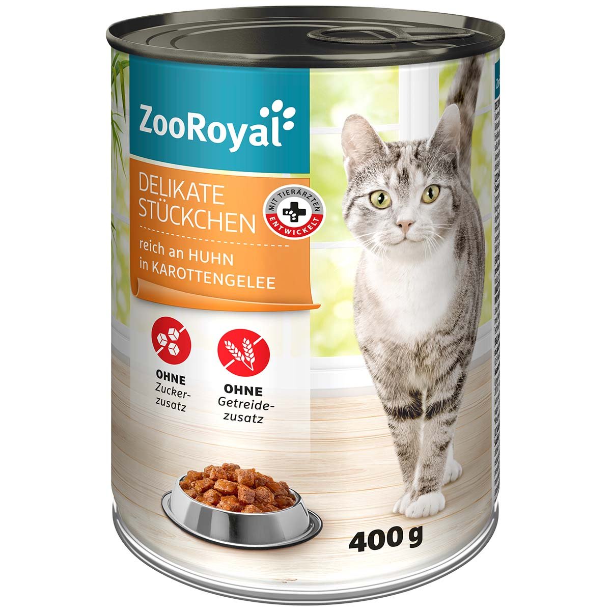 zooroyal.momlikate Stückchen mit Hühnchen in Karottengelee 12x400g