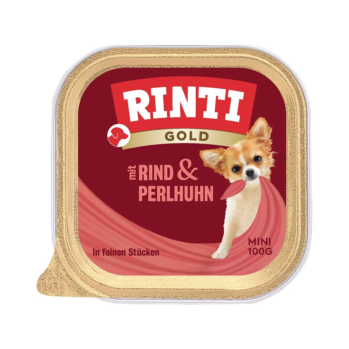 Rinti Gold Mini feine Stückchen von Rind und Perlhuhn 48x100g