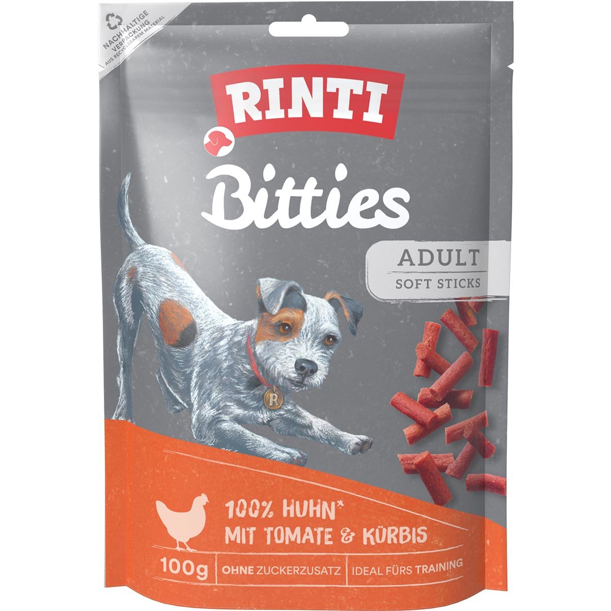 RINTI Bitties Huhn mit Tomate und Kürbis 12x100 g
