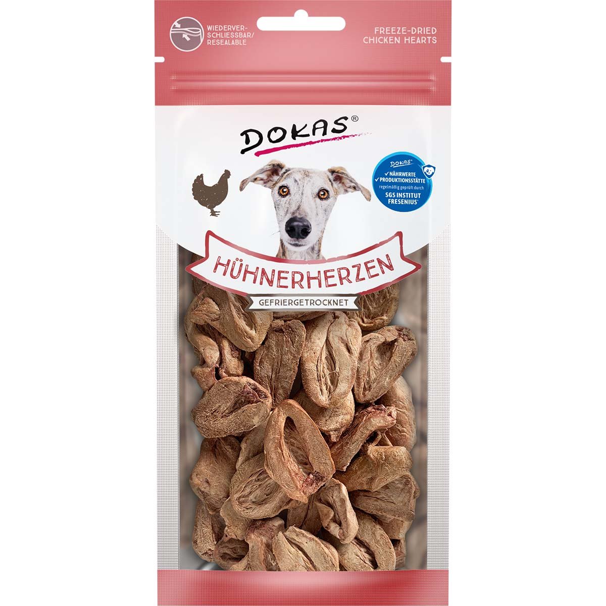 Dokas Hühnerherzen, gefriergetrocknet 22g
