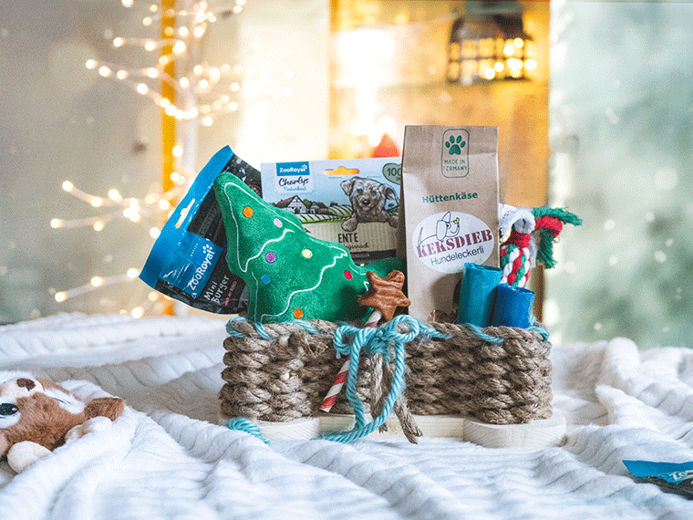 Geschenkkorb für Hunde selber basteln Geschenkkorb für Hunde selber basteln